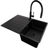 PRIMAGRAN Lavandino da Cucina Tutto Nero - Copenhagen Top, 70x50cm