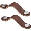 SOTECH 2 x Maniglia per mobili OSTERNAS Interasse dei fori 96 mm marrone | scuro adatta per foro da 6 mm in vera pelle bovina Pomelli a vite in vero acciaio inox / con viti di fissaggio