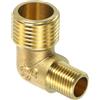 QUARKZMAN G 1/2 Pollice Maschio X G 1/4 Pollice Maschio Gomito 34x35mm | A 90 Gradi Raccordo A L, Connettore Per Fluido Gas Carburante Olio, Ottone