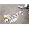 Elbe Canaletta scarico per doccia con griglia a feritoia Canalina doccia in acciaio inox Piletta Drenaggio con flangia perimetrale 80 cm RN-K080A