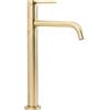 Rea - Rubinetto Da Lavabo Lugano Slim Brush Gold High Miscelatore Monocomando Da Bagno In Ottone Rubinetto Regolabile Caldo E Freddo (Oro) 23x5x34cm