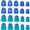 PATIKIL 20 Pezzi Punta Per Dita 5 Misure Azzurro Scuro/Azzurro Chiaro | In Gomma, Ditale In Silicone, Proteggi Dita, Per Chitarra, Accessori Per Cucito A Mano, Ordinare Carta Contare Soldi