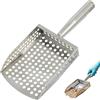 Generic Rastrello per sabbia, paletta per rilevare metalli, setaccio da spiaggia in acciaio inox resistente, con manico, rastrello e setaccio per la roccia per caccia al tesoro e pettinare la spiaggia