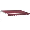 LKJephalotrop Tenda da sole elettrica con braccio articolato, 3,5 x 2,5 m, estensibile, colore bordeaux, per terrazza, giardino e balcone, tenda a semicassetta, con telecomando e manovella