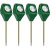 GAOUTO Set di 4 umidificatori per piante, igrometro 3 in 1, per piante con PH/temperatura/luce, adatto per giardinaggio, prato, agricoltura e esterno