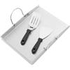 KAPIPALA Piastra grill in acciaio inox con 2 spatole - 40 x 30 cm Plancha per induzione, barbecue a gas e carbone - Piastra teppanyaki antiruggine per bistecca, verdure e barbecue, con manici e accessori per