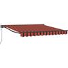 LKJephalotrop Tenda da sole con braccio articolato, 350 x 250 cm, arancione, nero, tenda retrattile con telaio in alluminio e semicassetta, per terrazza, giardino e balcone, funzionamento manuale con