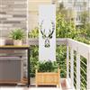 Ziaphsol Telo frangivista in acciaio laminato a freddo, motivo animali bianchi, 32 x 140 cm, superficie opaca, resistente al vento e alle intemperie, per giardino e terrazza, protezione dagli sguardi