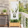 Ziaphsol Telo frangivista da giardino, motivo animali, bianco, 50 x 140 cm, parete in acciaio opaco, per terrazza e giardino, intarsio decorativo per una maggiore privacy e atmosfera