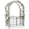 COSTWAY Arco da Giardino con Cancello, Pergolato per Piante Rampicanti
