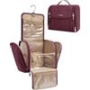 BAGSMART Grande trousse da toilette da donna, da appendere, accessorio da viaggio, per donne e ragazze, Rosso ciliegia, 27 x 15 x 22 cm, Classico