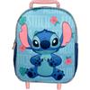 mybagstory Zaino Trolley Stitch Disney | Design 3D Relief Watermelon | Zaino con ruote per bambini asilo | blu e rosa 32 x 11 x 26 cm | Idea regalo ragazza ufficiale