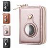 JOKO DESIGN AirTag Wallet Slim Portafoglio con chiusura lampo NFC + protezione RFID - Mini portafoglio da uomo e da donna Smart Portmonee Portafoglio per Apple AirTag, Colore: rosa., Mini portafoglio