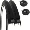 ECOVELO 2 COPERTONCINI 700X23C (23-622) + CAMERE VALVOLA PRESTA PNEUMATICI PER FIXED BICI DA CORSA STRADA ROAD