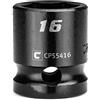 Capri Tools Bussola a percussione tozza da 16 mm, attacco da 1/2, 6 punti, metrica