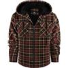 JACKETOWN Giacca Uomo in Pile Con Cappuccio Camicia in Flanella a Quadri Giacca Intermedia Calda E Imbottita Giacca Casual Con Tasche Ideale per Autunno E Inverno