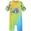 Aisyee Costume da bagno per bambino, a maniche corte, costume da bagno intero con protezione anti-rash guard, 3 mesi-5 anni