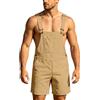 RUMAOZIA Salopette corte, tinta unita, estiva, ampia, da lavoro, cargo, abbigliamento da lavoro, pantaloni corti, taglie forti, pantaloncini regolabili, per uomini e donne, O kaki, 3XL
