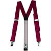 TigerTie - Bretelle sottili unisex a forma di Y, con 3 clip extra forti, tinta unita, bretelle in diversi colori a scelta, bordeaux, Taglia unica