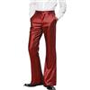 Generisch - Pantaloni da uomo con paillettes, pantaloni lunghi, paillettes, abito da festa, Regular Fit, pantaloni da ballo con glitter, disco, hippie, pantaloni in metallo lucido, hip hop, pantaloni