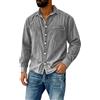 Genérico Camicia di Jeans Uomo Manica Lunga Vintage Giacca Casual Denim Camicie Uomo Oversize Giacca Camicia Elegante Manica Lunga Retro, grigio, 4X-Large