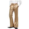 Generisch - Pantaloni da uomo con paillettes, lunghi, per occasioni formali, con paillettes, vestito da sera, Regular Fit, pantaloni da ballo con glitter, disco, hippie, in metallo lucido, hip hop