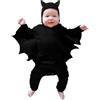 WWricotta Costume da Pipistrello per Bambino Il Mio Primo Vestito di Halloween Costume da Bambina per Neonato Costume da Pipistrello Nero a Maniche Lunghe con Cappelli Cosplay