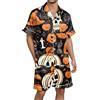 Generisch Pigiama da uomo per Halloween, set corto in due pezzi, per adolescenti, comodo, divertente, morbido, pigiameria, biancheria da notte con chiusura a bottoni, set casual, P nero., M
