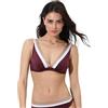 Lovable Parte Alta del Costume | Reggiseno con Ferretto e Apice Alto | Massimo Supporto Fino alla Coppa F| Shiny Colour Block Donna, Vinaccia Bianco e Bronzo 36E - 4E
