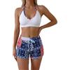 Kluantou Pantaloncini da bagno da donna con stampa tropicale e leggings bianchi Chino pantaloni per baggy comodi pantaloncini da donna in cotone, pantaloni corti caldi jeans estivi leggeri