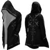 Generisch Felpa da uomo con cappuccio vichingo, lunghezza media, primavera, autunno, da motociclista, per cosplay, costume con cappuccio, stampa 3D, giacca da motociclista, comoda giacca per il tempo