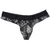 IBAKOM Lingerie da uomo in pizzo stampa floreale Sissy perizoma slip in rete perizoma slip Crossdress mutande, nero, XX-Large