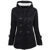 Generic Cappottino Donna Invernale Cappotto da donna con bottoni in corno tinta unita Cardigan imbottito con cappuccio Giubbotto Canadian Donna Giacche Piumini Donna