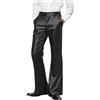 Generisch Pantaloni a zampa da uomo, pantaloni eleganti lunghi con paillette, pantaloni da completo vestibilità regular, pantaloni da ballo con glitter, pantaloni disco hippie, costume lucido metallico