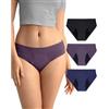 Neione Donna Mutande Ciclo Mestruale Slip Mestruali Mutandine Assorbenti Post Parto Hipster in Modal Pacco da 3 Midnight S