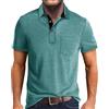 Generisch Polo da Uomo a Maniche Corte Poloshirt Basic con Bottoncini Polo T-Shirt con Colletto Alto T-Shirt con Tasche Casual Estivo T-Shirt da Uomo Tinta Unita Maglietta da Uomo Estiva Top da Uomo, O verde