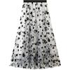 Generisch Gonna da donna in tulle, elegante gonna a fiori, a vita alta, casual, elastica, per il tempo libero, da spiaggia, da donna, A bianco., XL