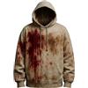 Generisch Felpa con cappuccio da uomo per Halloween con motivo sangue, in pile, oversize, con cappuccio, hip hop, moda, streetwear baggy, comoda, con cappuccio, vintage, casual, O rosso 4, S