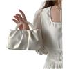 Wedhapy Borsa da sera Borsa bianca di perle di perle di capacità con tracolla regolabile bianca da sera a tracolla morbida con balze