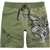 LOONEY TUNES Coyote Uomo Bermuda Verde Oliva 100% Poliestere