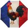 XingFox Ombrello da viaggio antivento e antipioggia con bandiera francese e gallo, pieghevole in 3 sezioni, con apertura e chiusura automatica e custodia inclusa.