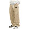 Generisch Pantaloni in velluto a coste da uomo Baggy Vita elastica con coulisse Pantaloni cargo baggy comodi Pantaloni da jogging Tasche Casual Hip Hop Y2K Pantaloni a gamba larga Pantaloni lunghi sportivi