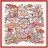 ERQIAO 130CM Sciarpa di Seta Donne Testa di Cavallo Stampa Stole Sciarpe Quadrate Avvolge Grande Bandana Fazzoletto Hijab Seta Femminile, Giallo brillante, 130X130CM