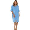 GM Apparel Accappatoio da donna con cerniera, 100% cotone, accappatoio da donna in spugna, altamente assorbente, Blu, 16-18