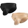 ZUOLAIYIN Slip da uomo in nylon elasticizzato e leggero, a vita bassa, senza intervento, Nero albicocca (confezione da 2), M