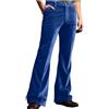 Generisch Pantaloni da jogging da uomo in velluto anni '70, pantaloni hippie da uomo, slim fit, eleganti, per carnevale, discoteca, stile vintage, per feste e clubwear, O blu., L