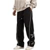 Generisch Pantaloni da uomo Hip Hop Baggy, pantaloni da parachute Y2k, pantaloni da allenamento alla moda, con coulisse, pantaloni alla moda, pantaloni alla moda, pantaloni larghi, cargo da jogging, harajuku