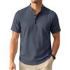 Enlision Camicia Lino Uomo Manica Corta Camicie Estive Uomo Collo Coreana Elegante Casual Spiaggia Ampia Maglietta Lino con Bottoni Henley Shirt