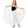 Baisdan Gonna Danza del Ventre Bambina e Ragazze 8-12 Anni, Gonna Chiffon Danza a Cerchio Completo per Spettacoli di Flamenco e Prova Quotidiana