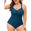 UMIPUBO Costume Da Bagno Intero Donna Taglie Forti Contenitivo Modellante Per Seno Grande Curvy Pancia Pieghe Push Up Mare Swimsuit Con Coppe Costumi Interi